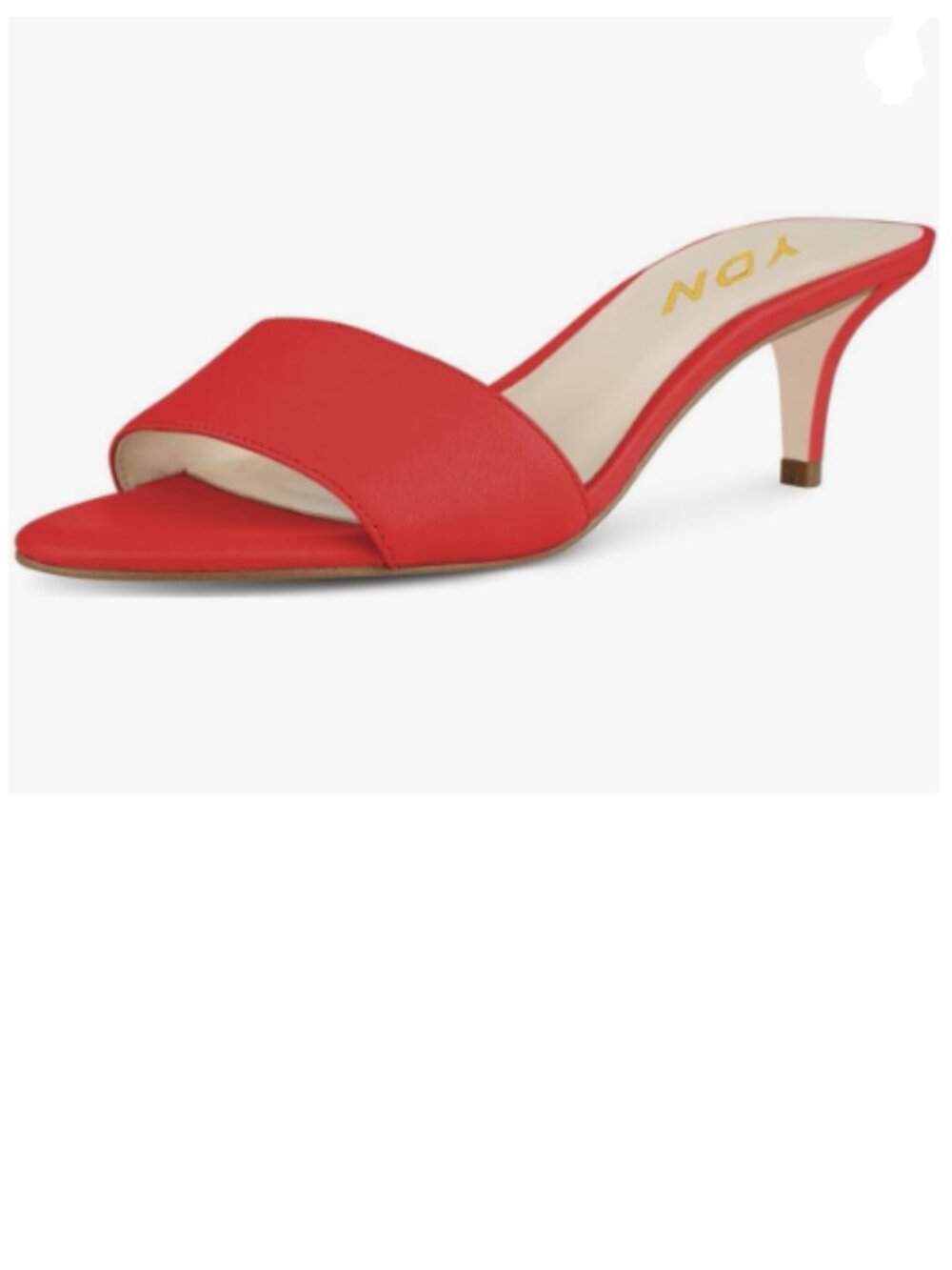 YDN Red Comfy Kitten Low Heel Mules Slip on Clog Sandals Open Toe Dress Shoes